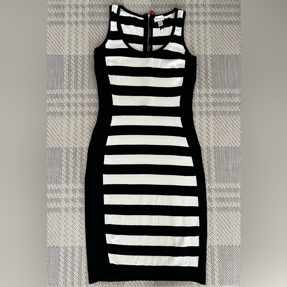 DYNAMITE | Black & White striped Dress